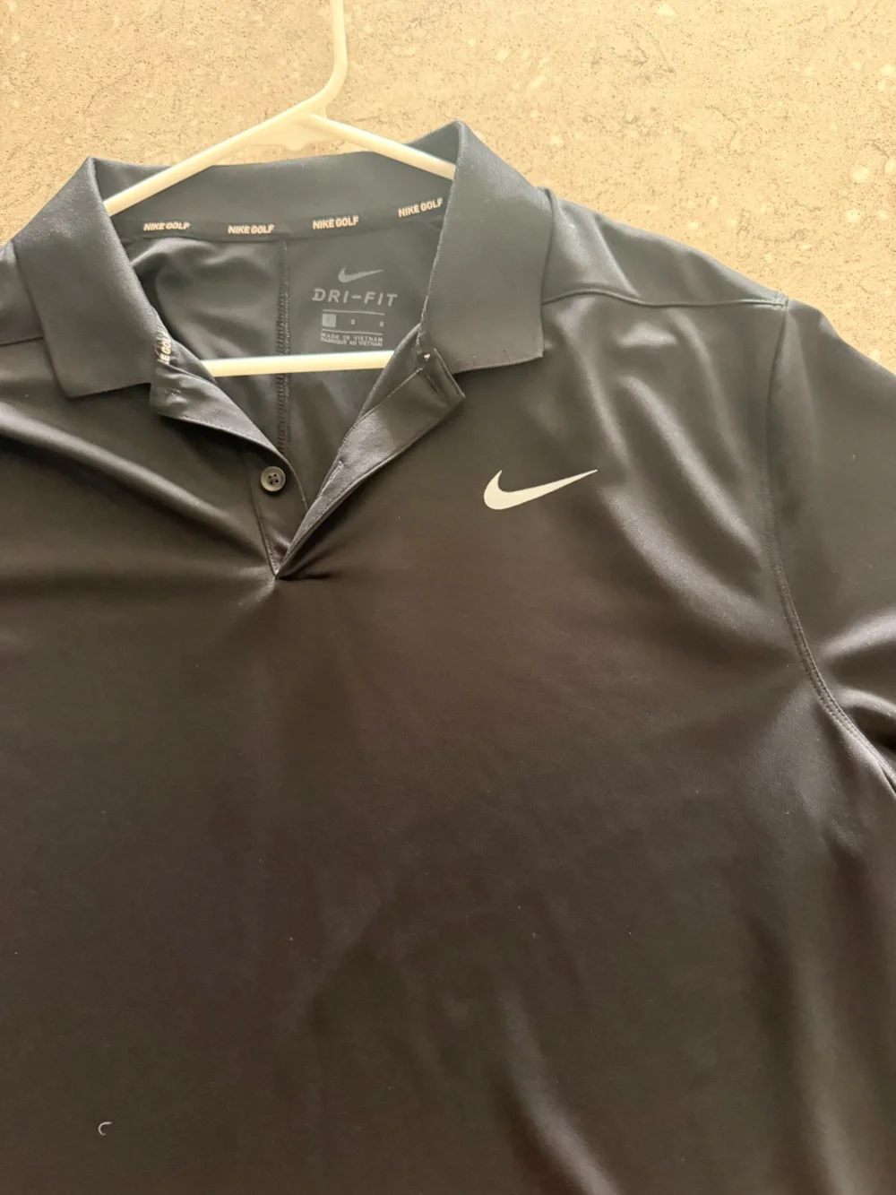 Nike Black Short-Sleeve Polo with Reflective Swoosh